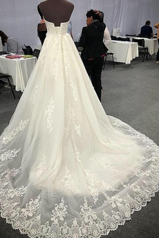 Robe de mariée Luxueux Longue Décalcomanie net Automne a ligne