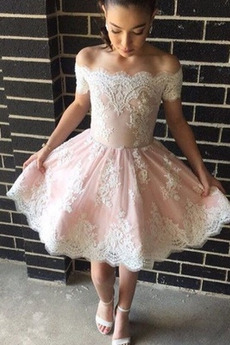 Robe de cocktail Couvert de Dentelle Fête A-ligne Balançoire