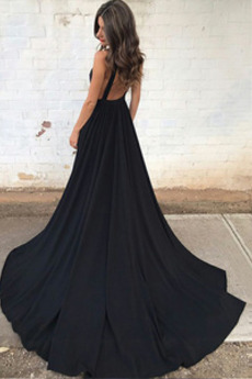 Robe de bal Décolleté Dans le Dos Sans Manches Montrer Train de petit