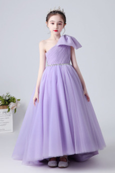 Robe de fille de fleur Longueur de plancher Tulle Manquant a ligne