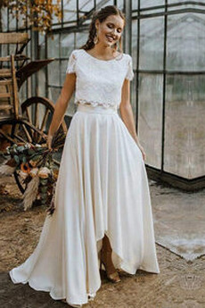 Robe de mariée Manquant Naturel taille Elégant Manche Courte