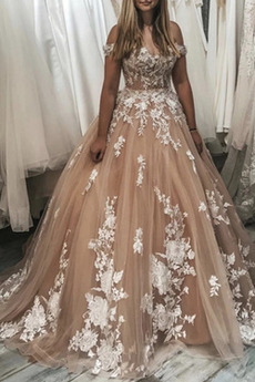 Robe de mariée Dentelle Glissière Formelle Traîne Moyenne aligne