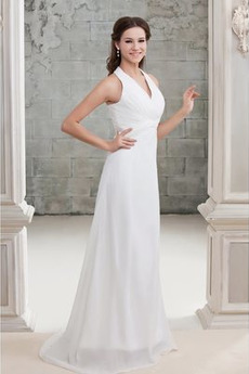 Robe de mariée Fourreau plissé a ligne Fermeture à glissière