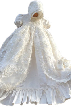 Robe de fille de fleur Luxueux Dentelle Haute Couvert Lanterne