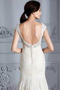 Robe de mariée Rivage Naturel taille Dentelle Col en V Sirène