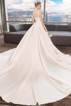 Robe de mariée Cérémonial Satin Sans Manches Traîne Royal Norme