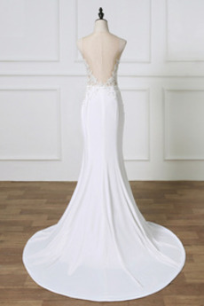 Robe de mariage Rivage Décalcomanie Sans Manches Petit collier circulaire
