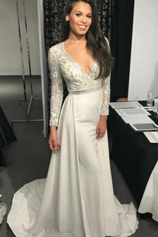 Robe de soirée Manquant Décalcomanie A-ligne Longue Fourreau Avec Bijoux