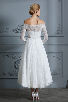 Robe de mariage Asymétrique Rosée épaule Dentelle Automne Poire