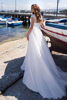 Robe de mariée Naturel taille Chiffon Automne Sans Manches Longue