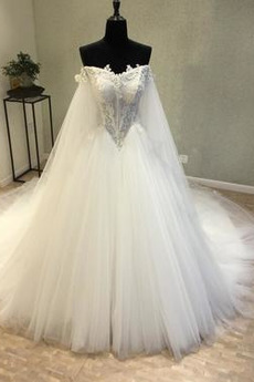 Robe de mariée Manche Longue Tulle Basque a ligne Laçage Plage