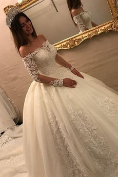 Robe de mariée Dentelle aligne Manche Aérienne Eglise Médium