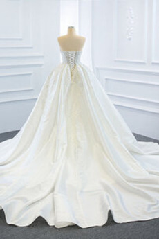 Robe de mariée Sans courroies Laçage Eglise Petites Tailles Soie