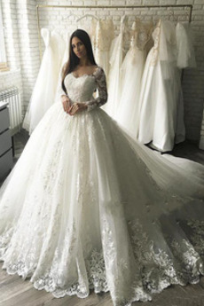 Robe de mariée Longue Cérémonial A-ligne Dentelle Manquant Sage