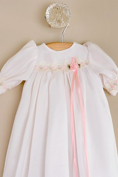 Robe de fille de fleur Exquisite Été Empire Manche Demi Petit collier circulaire