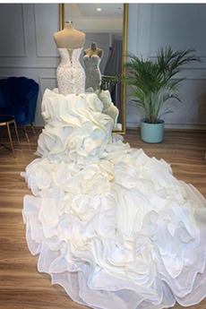 Robe de mariée Naturel taille Formelle Sirène col coeur Lacez vers le haut