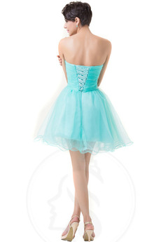 Robe de bal Perle Tulle Triangle Inversé Col en Cœur A-ligne