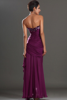 Robe de bal Sans Manches Col en Cœur Taille chute Milieu Glamour