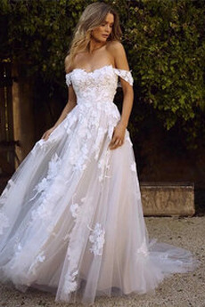 Robe de mariage Elégant Sans Manches Drapé Poire net Vente Rosée épaule