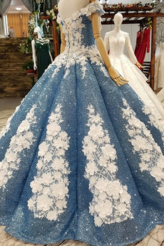 Robe de fille de fleur Paillettes Mancheron Manquant Foisonné