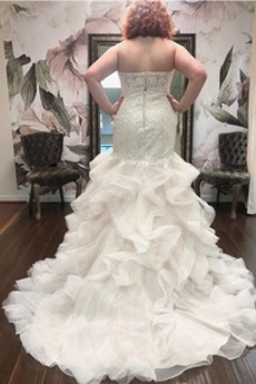 Robe de mariée Tulle Longue Elégant Fermeture à glissière Pomme