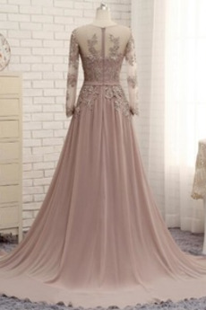 Robe de soirée Festin a ligne Mousseline Automne Manche Longue