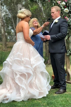 Robe de mariée Naturel taille Fermeture à glissière Printemps