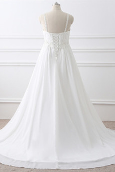 Robe de mariée Grandes Tailles Larges Bretelles Empire Chaussez