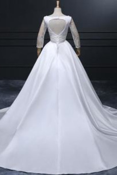 Robe de mariée Simple Traîne Longue Ruché Laçage Rectangulaire