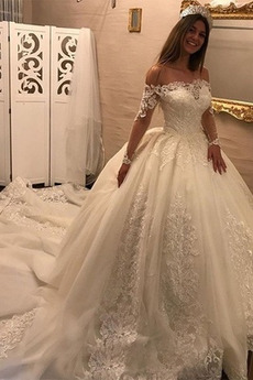 Robe de mariée Dentelle aligne Manche Aérienne Eglise Médium