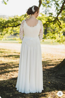 Robe de mariée Dentelle Jardin Fermeture à glissière Luxueux