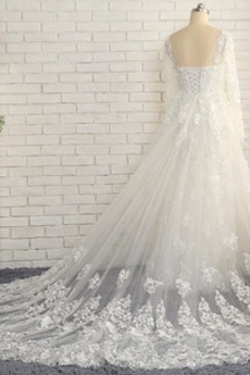 Robe de mariée Manche Longue Dos nu Longueur Cheville Décalcomanie