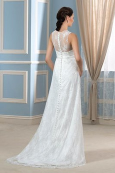 Robe de mariée Grossesse De plein air Gazer Dentelle Bouton Taille haute