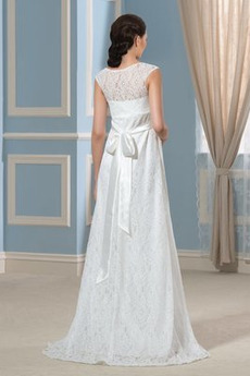 Robe de mariée Train de petit Simple Orné de Nœud à Boucle Dentelle