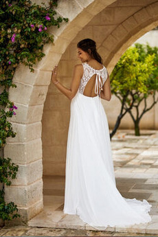 Robe de mariée Taille haute Plage taille haut Lacez vers le haut
