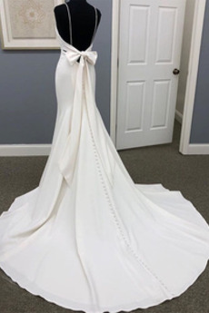 Robe de mariée Drapé Décolleté Dans le Dos Triangle Inversé Elégant