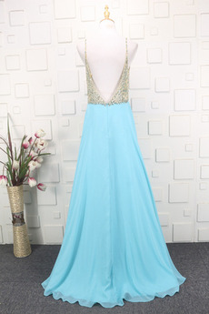 Robe de soirée Sexy Sans Manches Fourreau Avec Bijoux A-ligne