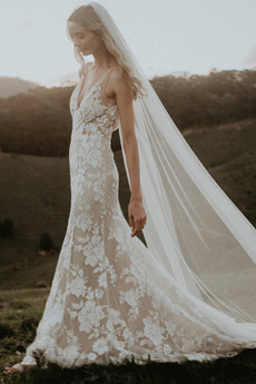 Robe de mariée Tulle Epurée Manquant Naturel taille Serré Appliquer