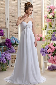 Robe de mariée Mousseline taille haute Médium Longueur de plancher