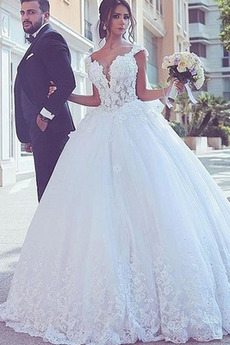 Robe de mariée Lacez vers le haut Col en V Foncé Triangle Inversé