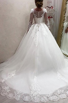 Robe de mariée Décalcomanie Couvert de Dentelle Col U Profond