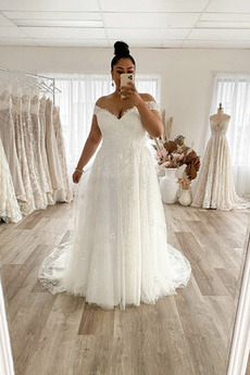 Robe de mariée Tulle Mancheron A-ligne Sans Manches Été Luxueux