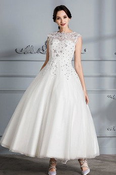 Robe de mariée Sans Manches Manquant aligne Jardin Tulle Informel