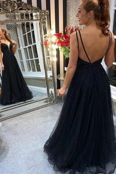 Robe de soirée Tulle Longueur de plancher Drapé Sans Manches