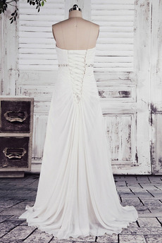 Robe de mariée Empire Longue Laçage De plein air Sans bretelles