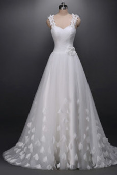 Robe de mariée Fourreau pli Naturel taille Luxueux Tulle Plage