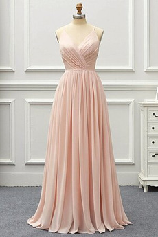 Robe de soirée Simple Printemps Chiffon Naturel taille a ligne