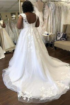 Robe de mariée Traîne Courte Printemps Décolleté Dans le Dos