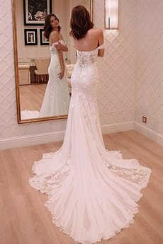 Robe de mariée Dos nu Près du corps Epurée Naturel taille Manquant