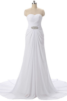 Robe de mariée Sommaire Jardin Longue Naturel taille Col en Cœur